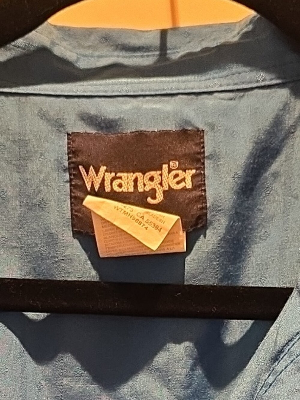 Wrangler Royal Blue Men's Dress Shirt With Blue Pearl Buttons